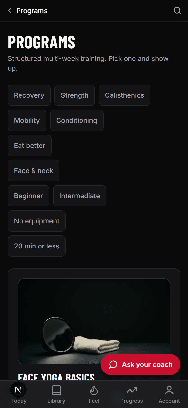 The face yoga program list.